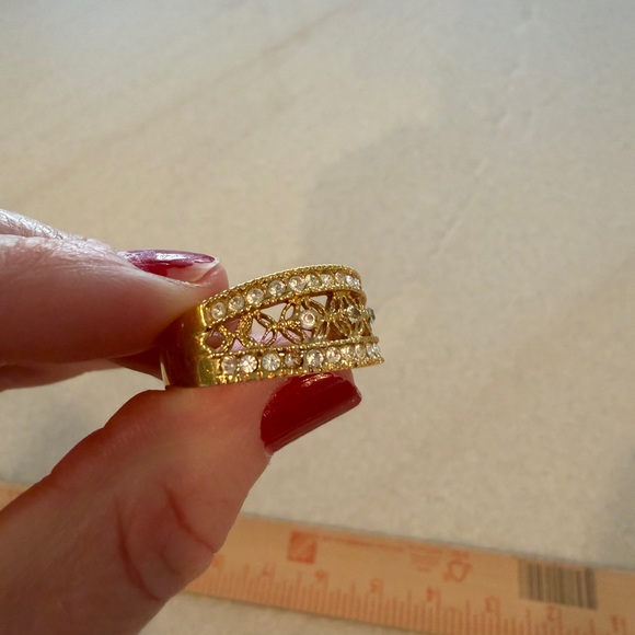 Elegant Vintage 14k Gold Electroplated Women's Ring - Picture 2 of 9